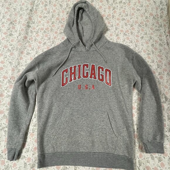 SHEIN Hoodie Sweatshirt "Chicago USA" - Heather Gray - Women's Medium - GUC - Picture 1 of 14